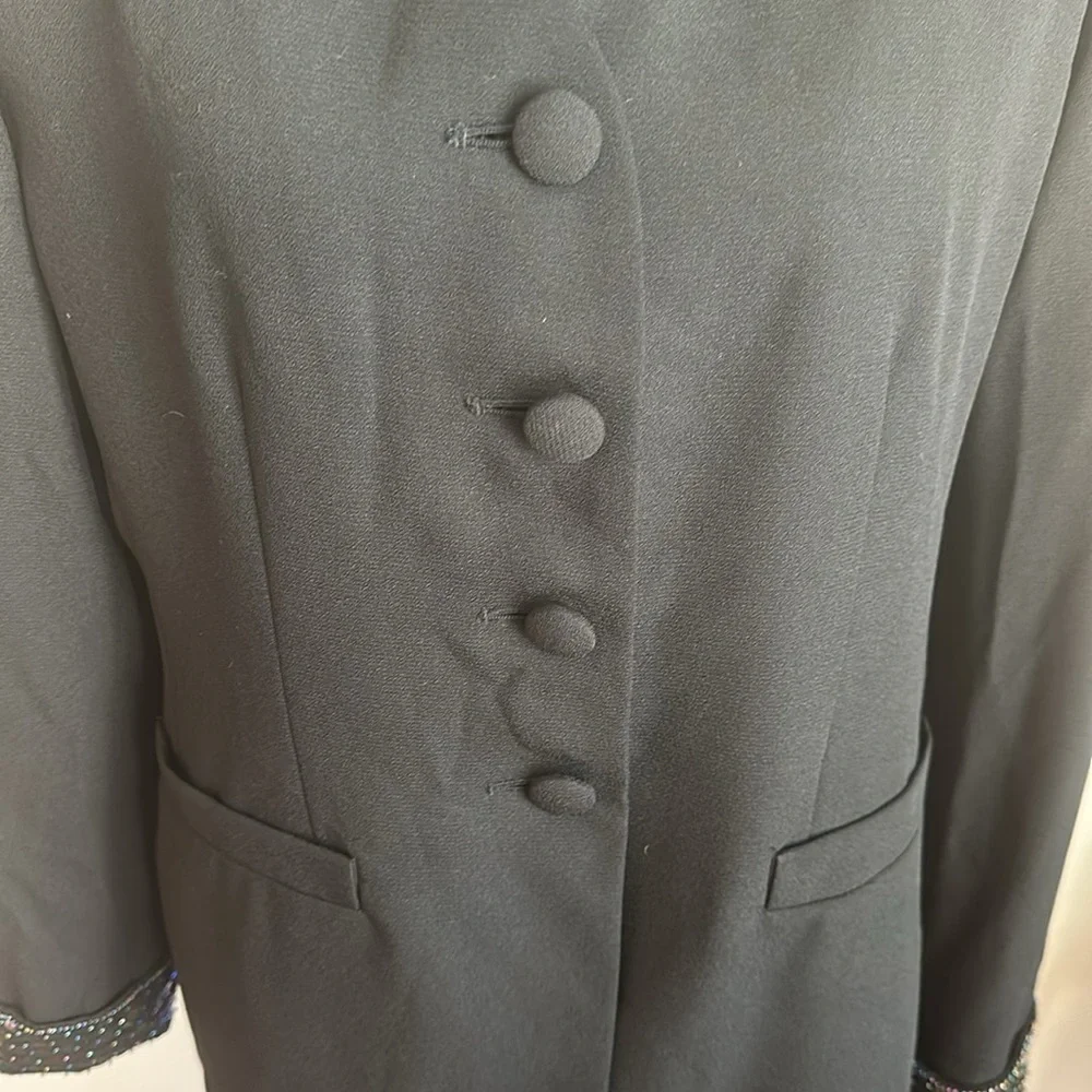 Clio Black Sequin Collar & Cuffs Jacket